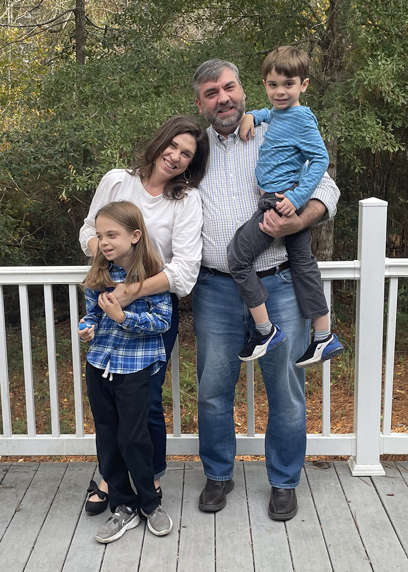 Man, woman and two children